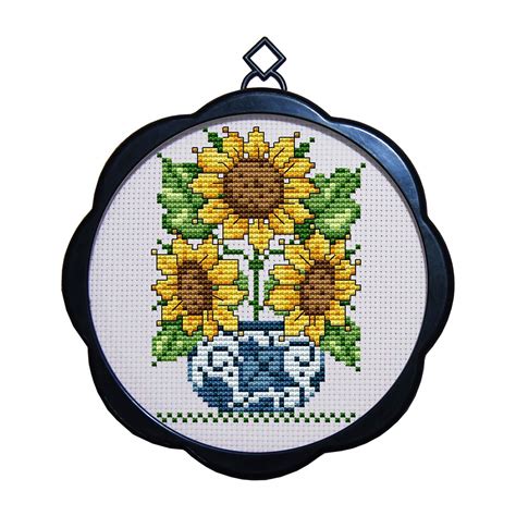 Cross Pattern Stitch Sunflower Free Patterns