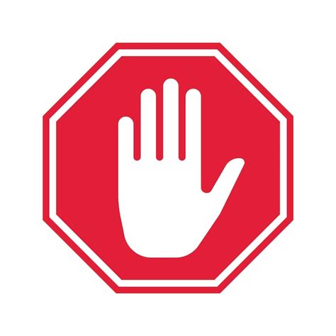 Premium Vector Hand Stop Icon Vector Prohibition Sign Simple Ui Design