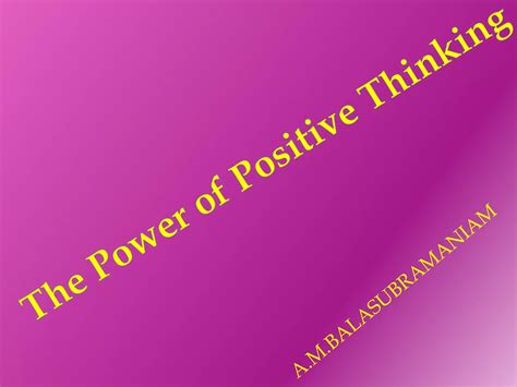 Power Of Positive Thinking Ppt