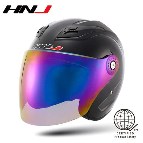 HNJ A4 003 Tinted Half Face Motorcycle Helmet Single Shade Men Women