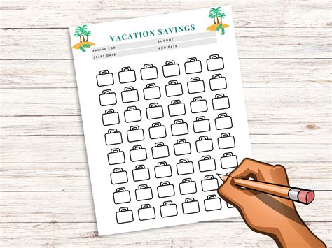 Vacation Savings Tracker Trip Tracker Vacation Savings - Etsy