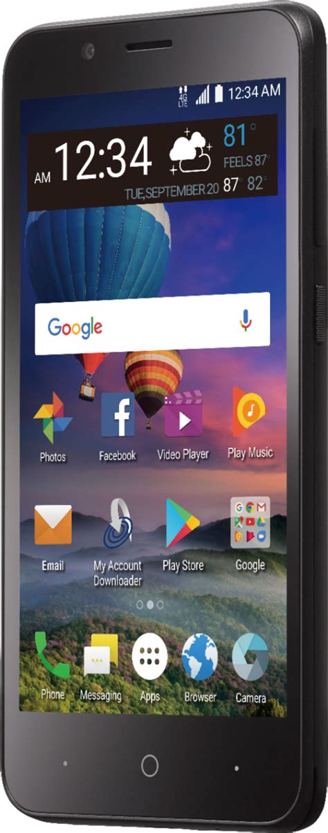 Best Buy Simple Mobile ZTE ZFIVE G Z557BL 4G LTE With 16GB Memory Cell