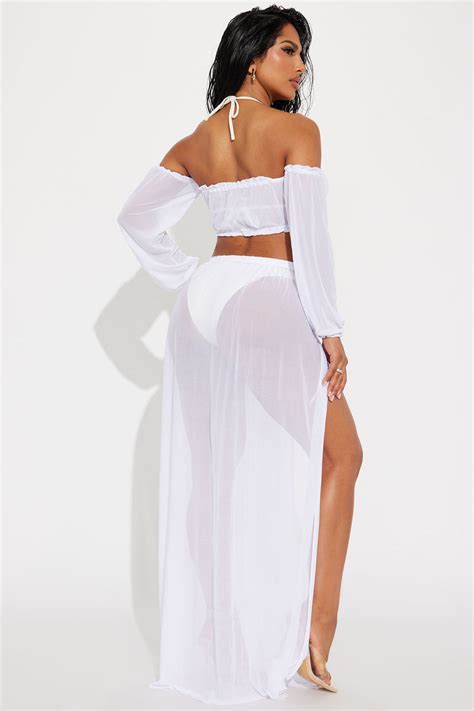 Cool For The Summer 2 Piece Cover Up Set White Fashion Nova