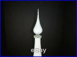 Vtg Mid Century Modern Empoli White Cased Glass Genie Bottle Decanter