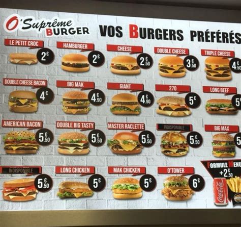 Menu at O Suprême Burger restaurant Besançon