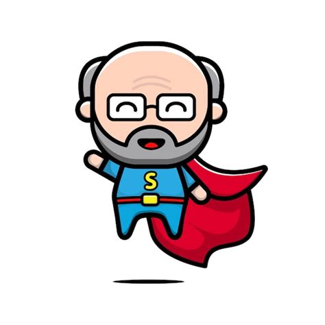 Premium Vector Cute Super Hero Flying Cartoon Illustration