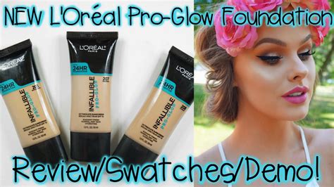 NEW L Oreal Pro Glow Foundation Review Swatches Demo YouTube