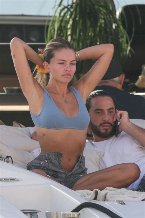 Thylane Blondeau In Bikini At A Yacht In Saint Tropez