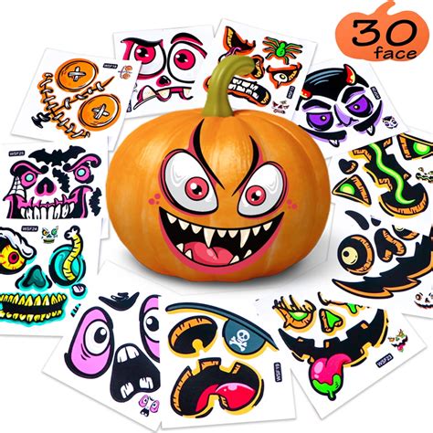 Stickers for Kids Halloween Pumpkin Decorating Stickers Halloween Pumpkin Craft Stickers Kids ...