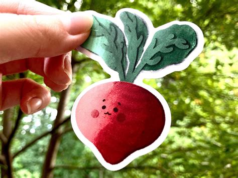 Cute Veggie Stickers Vegetable Sticker Radish Sticker Carrot Sticker
