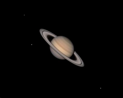 Saturn with Enceladus, Dione, Tethys and an Iapetus transit of the rings - Major & Minor ...