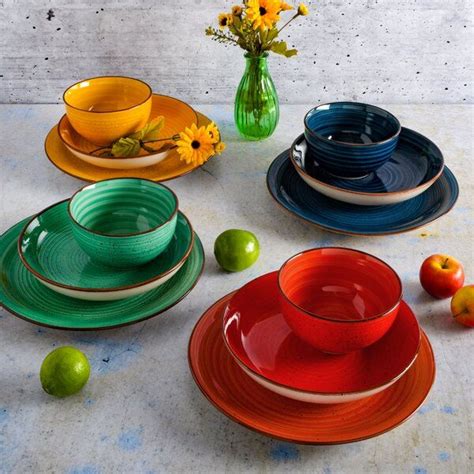 Gibson Home Color Speckle Piece Mix And Match Double Bowl Set