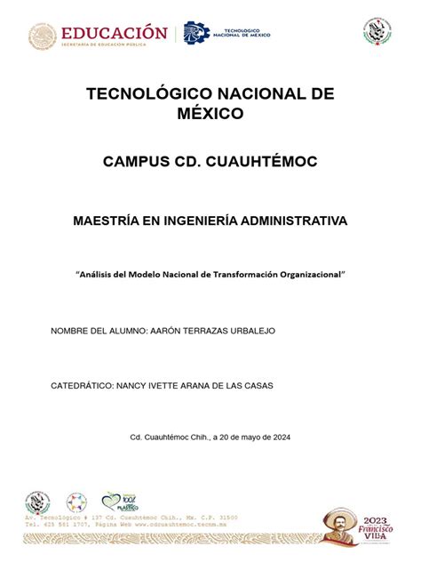 Análisis Del Modelo Nacional De Transformación Organizacional Pdf Liderazgo Desarrollo