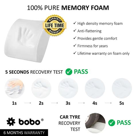 BOBO Memory Foam Lumbar Support Back Cushion Firmness Designed For