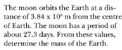 Solved The Moon Orbits The Earth At A Distance Of X M From