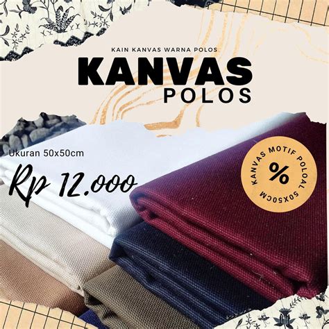 Jual Kain Kanvas Katun Polos Tebal 12oz Size 50cm X 50cm Shopee Indonesia