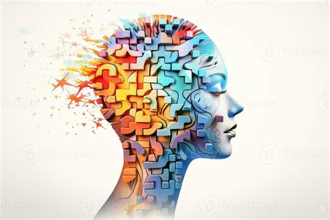 Human Head Profile And Jigsaw Puzzle Representing Concepts In Cognitive