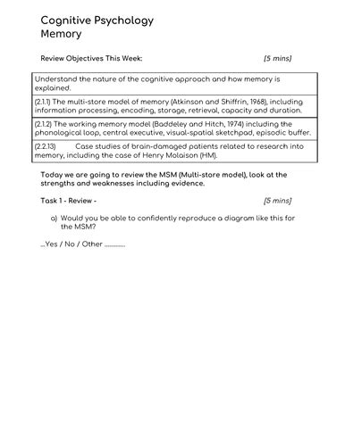 MSM vs WMM Memory | Teaching Resources
