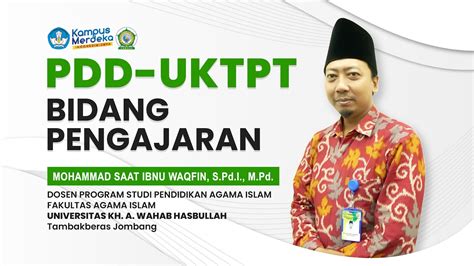 Pdd Uktpt Bidang Pengajaran I Serdos I Mohammad Saat Ibnu Waqfin I