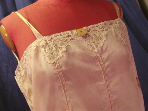 Vintage 20s Lingerie FLAPPER Chemise Step In SILK TAG L