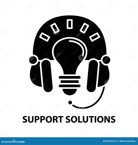 Support Solutions Icon Black Vector Sign With Editable Strokes