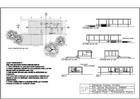 Proyecto Casa Farnsworth En Autocad Descarga Gratis Unarquitecto