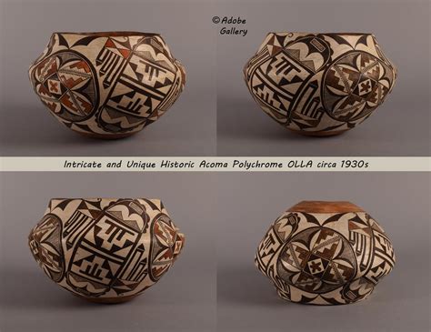 Acoma Pueblo Southwest Indian Historic Pottery Sky City 26331 Adobe