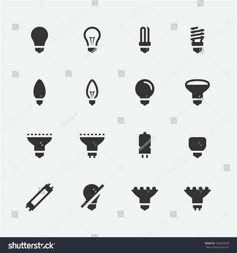 Bulb Shapes And Types Vector Icons Set - 226063249 : Shutterstock