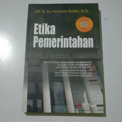 Jual Etika Pemerintahan DR H Inu Kencana Syafiie Buku Original