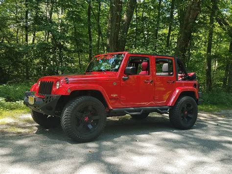 Red Jku With Top Off Wrangler Jk Jeep Wrangler Jk Jeep