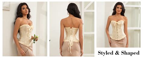 Vrapo Bustier Corset Top For Women Overbust Lace Up Waist Cincher Shapewear Lingerie At Amazon