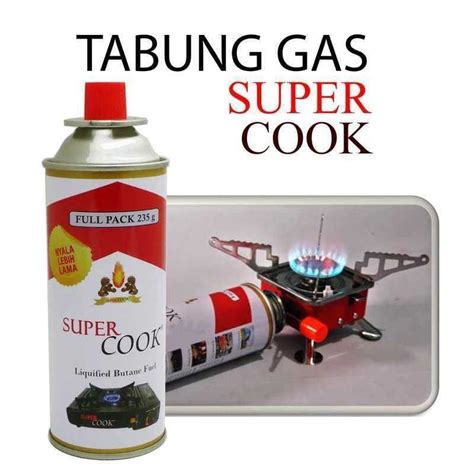 Jual TABUNG GAS KALENG SUPER COOK 235 GRAM UNTUK KOMPOR PORTABLE Kaleng