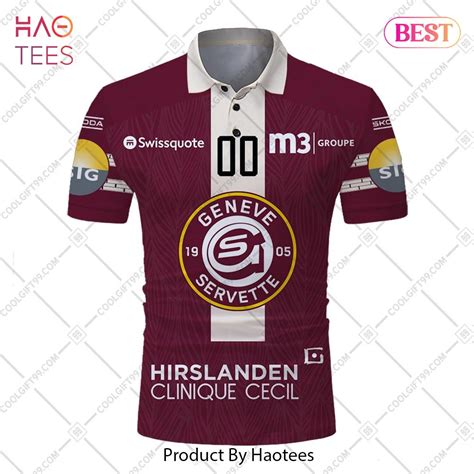 Personalized Nl Hockey Geneve Servette Hc Home Jersey Style Polo Shirt