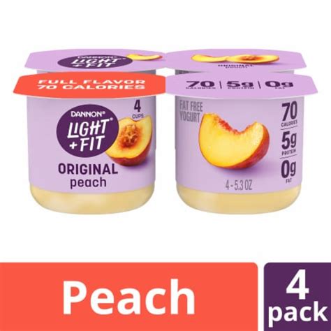 Light And Fit® Playful Peach Nonfat Yogurt 4 Ct 5 3 Oz Ralphs