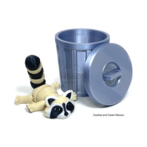 Articulated Racoon With Trash Can 3d Printed Cookies And Cream Racoon