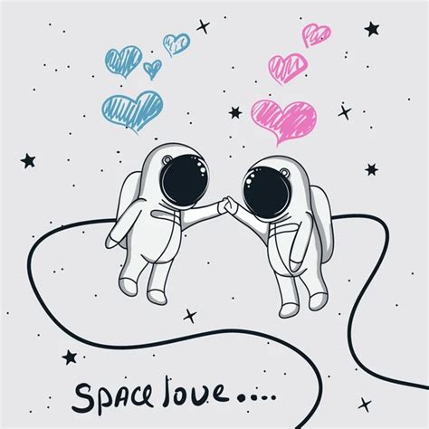 Astronauts In Love Illustration — Stock Vector © Morphart 16186233