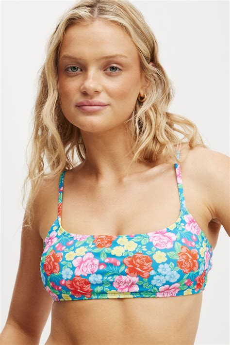 Straight Neck Crop Bikini Top