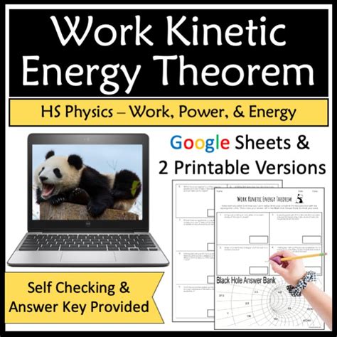 Work Energy Theorem Mystery Picture For Google Classroom Digital And