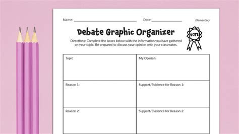 Debate Graphic Organizer Free Printables Teachersconnect Co