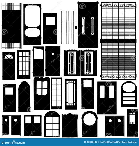 Doors Silhouette Set Stock Vector Illustration Of Residence 12306645