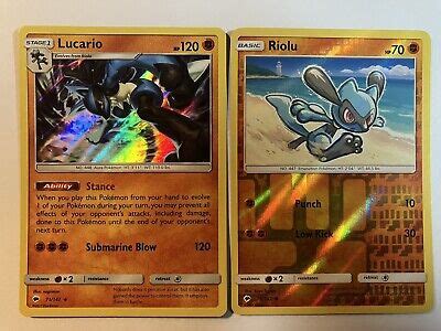 Lucario 71 147 Riolu 70 147 Burning Shadows Pokemon Evolution EBay