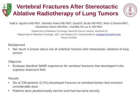 Pptx Vertebral Fractures After Stereotactic Ablative Radiotherapy Of