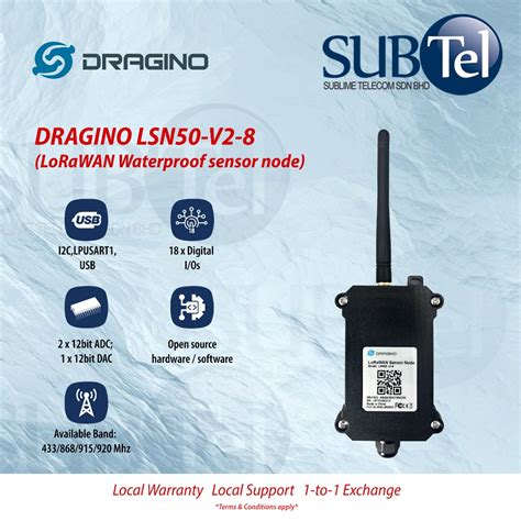 DRAGINO LSN50 V2 8 LoRaWAN Waterproof Sensor Node IP66 8500 MAH