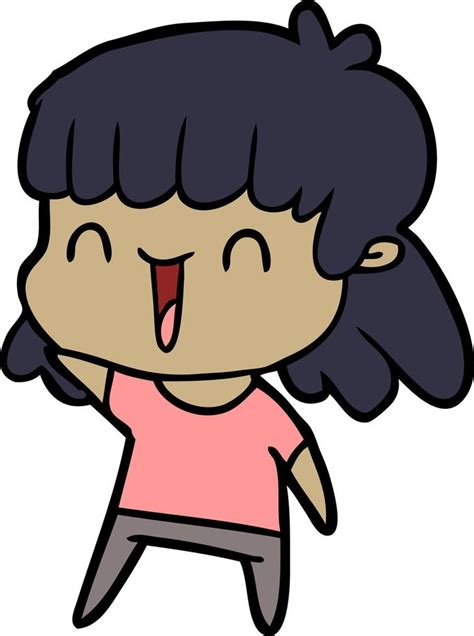 cartoon happy girl 12405538 Vector Art at Vecteezy