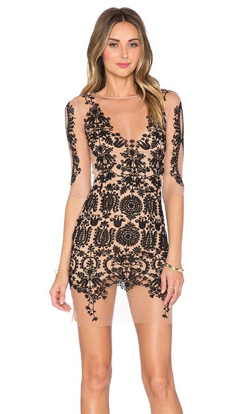 For Love Lemons Lotus Mini Dress In Black Nude REVOLVE