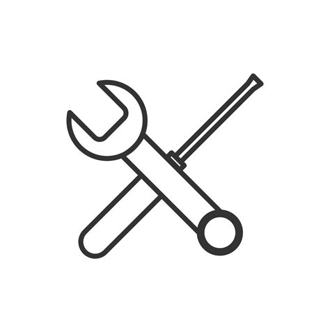 Wrench And Screwdriver Crossed Icon On White Background 3286190 Vector