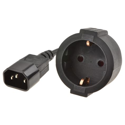 Gembird Iec 3 Pin C14 To European Schuko Power Plug Socket Adapter