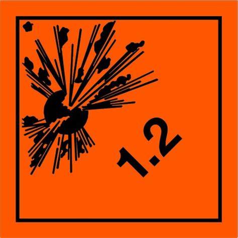 Class 1 2 Explosive Hazard Warning Diamond Label On A Roll Of 250