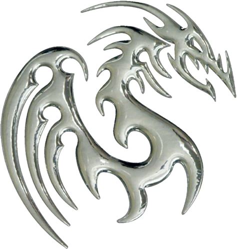 Amazon Carstyling XXL 3D Chrome Sticker Dragon 80 X 75 Mm Automotive