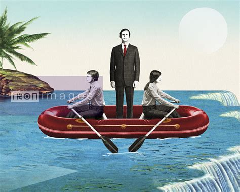 Stock Illustration Of Complacent Business People Rowing In Opposite